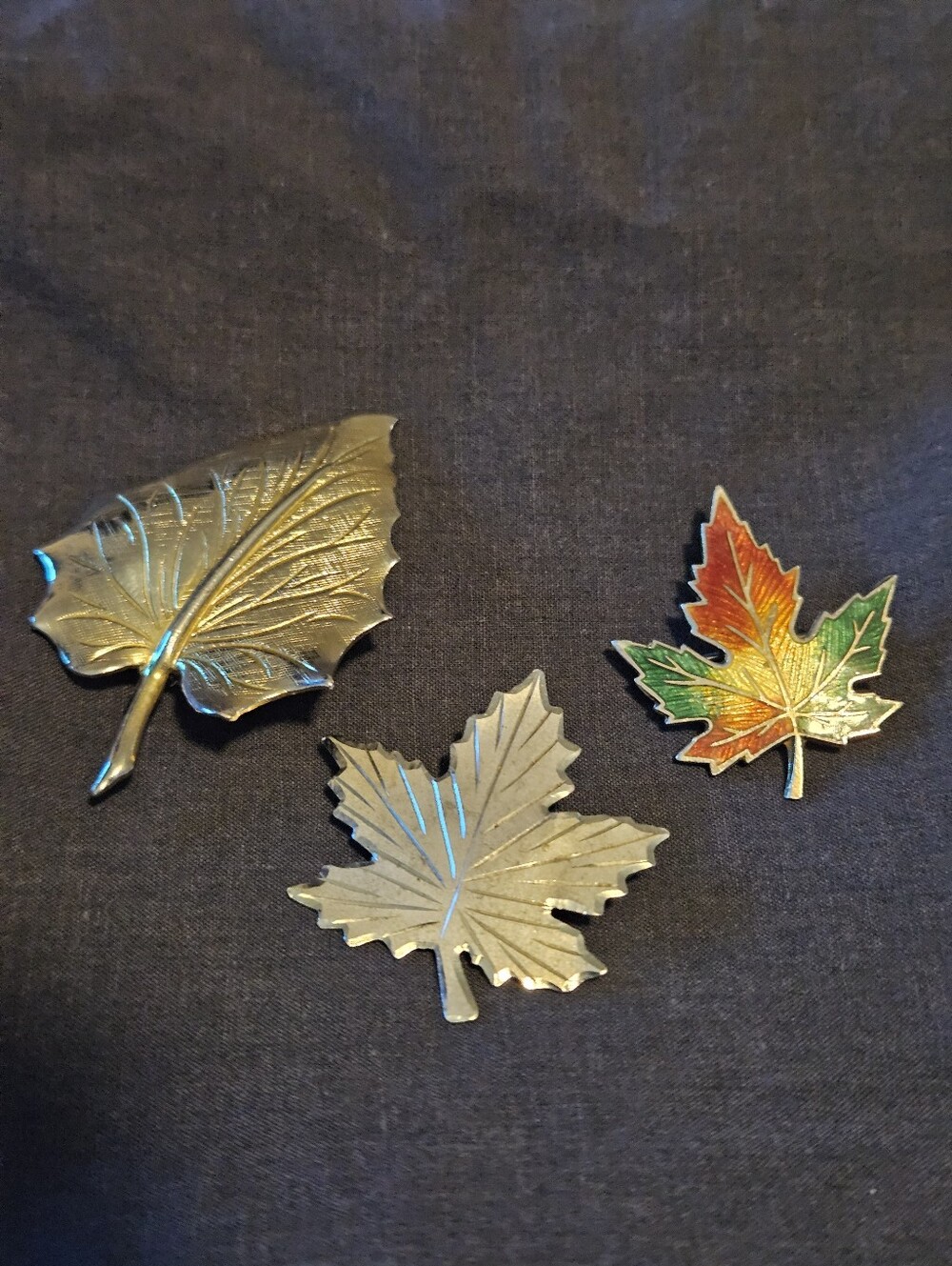 2 Vintage Bond Boyd Sterling Silver Maple Leaf Brooches (Plus 1 Extra)